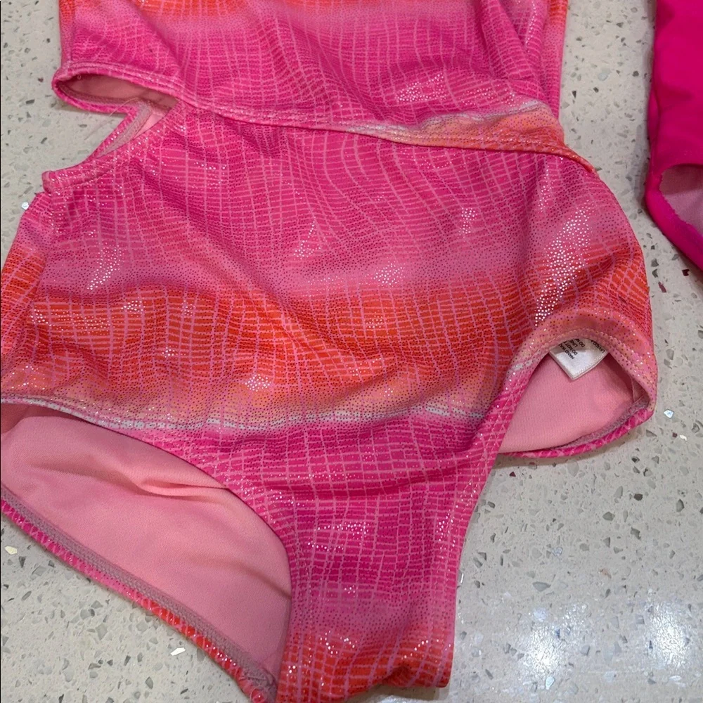 Girls Swimsuit Bundle Pink Platinum Sparkly Pink size 7/8